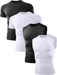 Conjunto de Camisetas de Compresión Personalizadas para Hombre, Manga Corta y Sin Mangas, Secado Rápido, Elásticas, para Gimnasio, Ropa Deportiva, Venta al Por Mayor OEM - Product Image 1