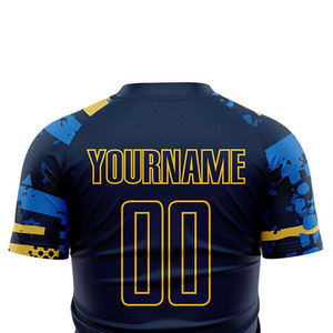เสื้อฟุตบอลชาย พิมพ์ลายพรางแบบซับลิเมชั่น ระบายเหงื่อได้ดี 100% โพลีเอสเตอร์ แขนสั้น คอวี ทรงปกติ รับสกรีนชื่อทีม - Product Image 6