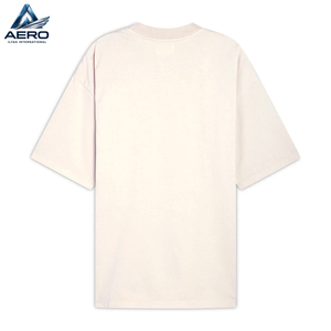 เสื้อยืดผู้ชายคอตตอนแบบเรียบ สั่งทำขายส่ง OEM ทรงหลวม ไหล่ตก ผ้าหนา แขนสั้น - Product Image 6