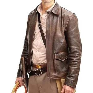 Chaqueta de Cuero Genuino para Hombre, Ecológica, Transpirable, Resistente al Viento, Estilo Racer, Precio de Mayoreo - Product Image 5