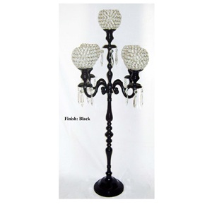 Candelabro de decoración de centro de mesa de cristal de 5 brazos, candelabro de suelo de Metal, candelabro dorado/plateado para boda, candelabro glamuroso - Product Image 5