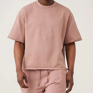 เสื้อยืดผู้ชายไซส์ใหญ่ สีเทาล้วน ผ้าฝ้าย แขนสั้น คอกลม แบบลำลอง ผ้าเจอร์ซีย์ถัก ดีไซน์เรียบ - Product Image 4