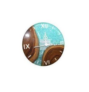 Glossy Finished Luxury Wooden & Epoxy Resin <b>Wall</b> <b>Clock</b> For Gifting & Homedecor Handmade <b>Modern</b> Time Piece For Restaurant Hotel - Product Image 4