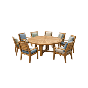 ARTERRA Juego de Mesa de Comedor Redonda de Madera de Teca de Lujo, Muebles Premium para Restaurante, Cafetería, Hotel, Villa - Product Image 1