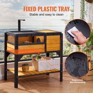 Terrario in Legno per Tartarughe con Supporto per Illuminazione, Recinto per Rettili e Anfibi da Interno ed Esterno per Piccoli Animali - Product Image 6