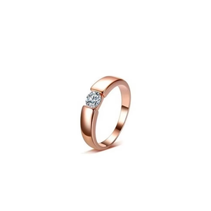 Anillo de Boda Solitario de Diamantes en Oro Rosa de 0.30 TCW para Mujer |   Anillo de Compromiso de Diamantes Reales de 14K |   Elegante Joyería Nupcial - Product Image 2