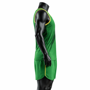 Conjunto de Camiseta y Pantalones Cortos de Baloncesto Verde Unisex, Ropa Deportiva Transpirable con Impresión Digital, 100% Poliéster, Nombre Personalizado - Product Image 3