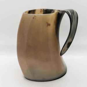 Mug à bière en corne naturelle polie de style animal viking, de qualité supérieure, portable et de forme naturelle - Product Image 2