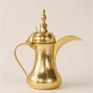 Traditional <b>Arabic</b> Dallah Brass & Stainless Steel Handmade Middle Eastern Coffee Teapot Elegant Majlis Coffee Kettle for Home - Product Image 1