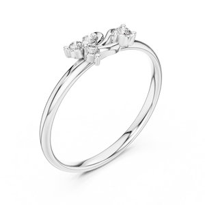 Anillo de oro rosa con diamantes para mujer, anillo de compromiso de oro rosa con diamantes, anillo de oro rosa con diamantes, joyería nupcial de oro rosa - Product Image 2