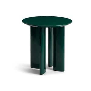 Table basse ronde moderne en métal, finition émail vert, table d'appoint, mobilier de salon industriel minimaliste, table centrale - Product Image 1