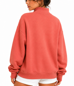 Sudadera Casual Oversize de Mujer con Cuello Simulado, Aplicación de Logotipo Frontal de Texas y Hombros Caídos, Manga Larga, Venta al por Mayor en Texas - Product Image 6