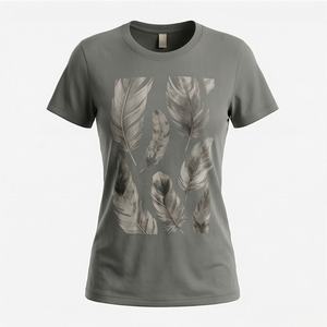 Camiseta de Algodón para Mujer, Talla Grande, Ropa Casual de Verano, Estampado Ecológico, Moderna, Transpirable, Color Personalizado - Product Image 1