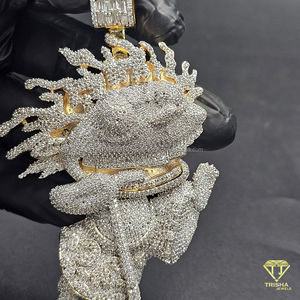 Colgante de Lujo con Personaje de Dibujos Animados y Pelo con Púas, Joyería de Moda Hip Hop - Product Image 2