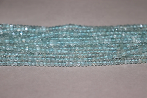 Natural Blue Aquamarine Faceted Rondelle Beads 4.5-5 mm 13 Inches Strand for Jewelry Making - Product Image 5
