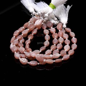 Perles en forme de feuille de pierre de lune pêche naturelle, sculptées à la main, pour la création de bijoux, taille 11 à 12 mm, 8 pouces, vente en gros - Product Image 5
