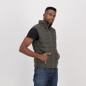 2026 Latest Wholesale High Quality Custom Made Mens Premium Eco-Friendly PU Leather Shell Polyester Filled Quilted Vest - Product Image 4
