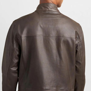 Elegante Abrigo de Cuero Genuino para Hombre, Largo Regular, Cuello en V, Botones de Cuerno, Talla Grande, Otoño Invierno - Product Image 5