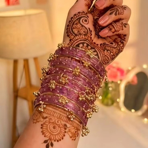 Elegant Style Latest Festive Eid & Party Wear Gungharoo Bangles Kashmiri Churian For Girls - Product Image 1