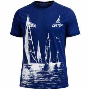Camiseta de Vela Personalizada de Secado Rápido, Camiseta Deportiva Azul Marino Sublimada, Camiseta de Equipo de Vela Transpirable que Absorbe la Humedad - Product Image 1