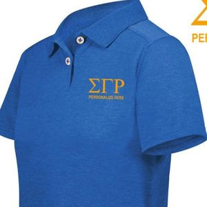 Camiseta Polo Sigma Gamma Rho Unisex de Algodón, Manga Corta, con Cuello, Informal, Ropa de Hermandad Griega, Top Clásico con Letras, Personalizable - Product Image 5