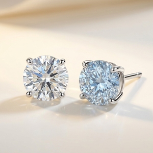 0.50ct Lab Grown Diamond Claw Setting 4 Prong Stud Earrings IGI Certified Trendy Everyday Light Weight Custom Made 10k 14k 18kt - Product Image 3