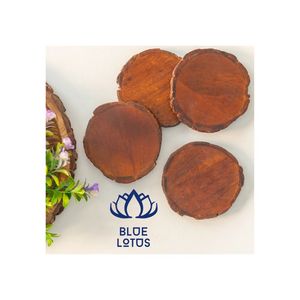 Best Quality <b>Blue</b> Lotus <b>Coaster</b> Kitchenware Chopsticks Wooden <b>Placemat</b> Holder Stand Japandi Design Eco-Friendly Party Darius - Product Image 1