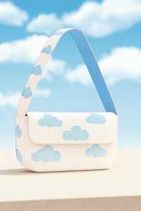 White Cloud Purse, <b>Beaded</b> Shoulder Bags, <b>Blue</b> Cloud Purse, Handmade <b>Beaded</b> Bag, Cloud Theme Purse, <b>Beaded</b> White Bags, Whimsical - Product Image 2
