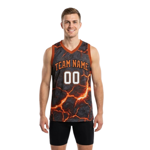 Conjunto de Dos Piezas para Equipo de Baloncesto, Camiseta sin Mangas con Cuello en V y Estampado Gráfico, Nombres y Números de Jugadores, 100% Poliéster - Product Image 1