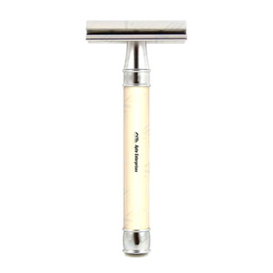Rasoir de beauté en laiton avec manche en bois et lame remplaçable pour le visage et les aisselles – Produits de soins personnels - Product Image 1