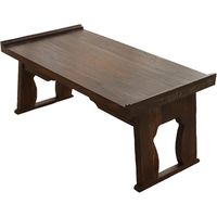 Table de jardin d'extérieur rustique en bois sculpté à la main, de qualité supérieure, pliable, portable, en bois massif, artisanale