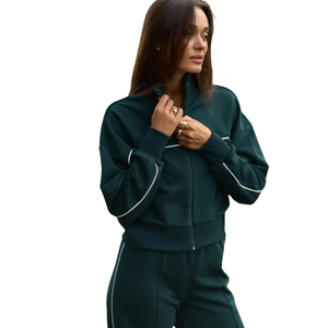 Womens Fleece Full <b>Zip</b> Tracksuit Set Stand Collar Jacket Wide Leg <b>Trousers</b> Relaxed Fit Casual Sportswear Two Piece Lounge Outfit - Product Image 6