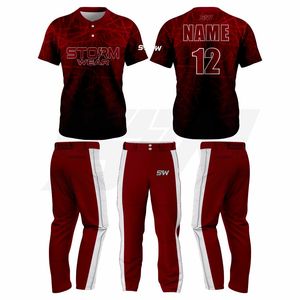 Maillot et pantalon de baseball de haute qualité, coupe athlétique, maillot de baseball à 2 boutons, uniforme de softball personnalisé pour équipes masculines, jeunes et adultes - Product Image 6