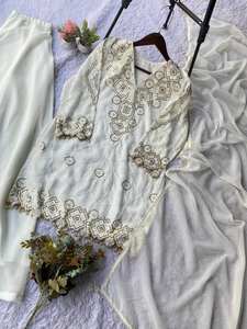 Nouvelle arrivée, robe palazzo en georgette spéciale Eid avec travail de miroir, prix de gros - Product Image 6