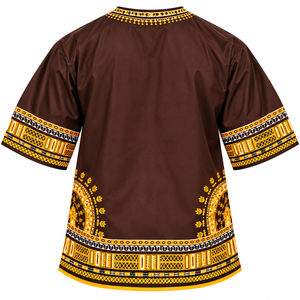 เสื้อเชิ้ตแขนสั้นลาย Iota Phi Theta สีน้ำตาลทอง แต่งขอบหรูหรา คอตั้ง สไตล์ลำลองสำหรับผู้ชาย พิมพ์ลายตกแต่ง - Product Image 4
