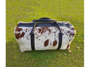 Bolsa de Viaje de Cuero Genuino con Pelo, con Cierre de Cremallera, Bolsa de Fin de Semana Grande LHODB-0136B - Product Image 6