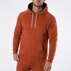 Sweat à capuche unisexe bleu marine style vintage à manches longues doublé en polaire avec cordon de serrage en Spandex/Nylon séchage rapide - Product Image 3