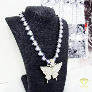 Pendentif Papillon de Luxe en Moissanite, Argent Sterling 925, Entièrement Sertie de Pierres, Breloque de Collier Hip Hop Personnalisée - Product Image 2
