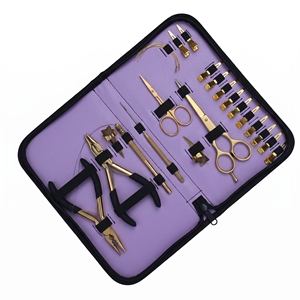 Kit d'outils professionnels pour extensions capillaires en acier inoxydable de qualité chirurgicale, comprenant des pinces à sertir à micro-perles 3 trous et un outil de retrait avec crochet en boucle - Product Image 5