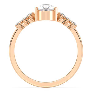 REYES Luxury Fine Jewelry 14K 18K 22K Rose Gold Pear Cut 0.79 Carat Moissanite Engagement Wedding Gift <b>Rings</b> For Women - Product Image 6
