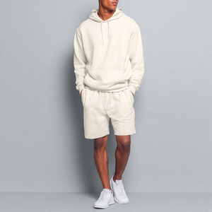 Spring <b>Shorts</b> <b>Set</b> Breathable Fleece Hoodie Jogger <b>Shorts</b> <b>Set</b> Men Loose High Waist Polyester/Cotton Outdoor Sweat <b>Shorts</b> - Product Image 4