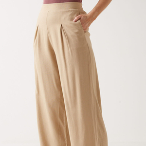 Pantalones de mujer de alta calidad, ligeros, de nuevo diseño, personalizados, suaves, con corte acampanado, estilo vintage, holgados, de cintura alta, pierna ancha, estilo streetwear. - Product Image 4