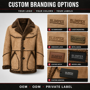 Manteau en daim sur mesure pour homme, doublure en polaire bouclée chaude, veste d'hiver, vêtements d'extérieur à marque privée - Product Image 6