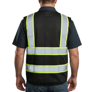 Gilet de travail haute visibilité de qualité supérieure avec plusieurs poches, tissu réfléchissant, pour hommes, gilet haute visibilité pour ouvriers - Product Image 3
