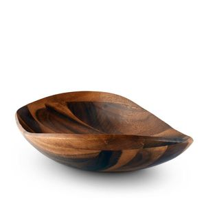 Premium Traditional Acacia <b>Wood</b> Salad Bowl for Everyday Dining Handmade with Curve <b>Edge</b> Gloss Finish and Rustic Appeal - Product Image 2