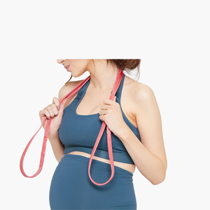 Conjunto de pantalones anchos de maternidad al por mayor personalizados con sujetador, cintura alta, pierna recta, ropa deportiva para embarazo, cinturón, liso, a cuadros, transpirable - Product Image 3