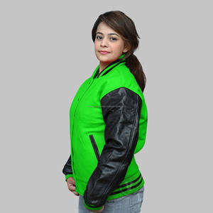 Chaqueta universitaria de cuero genuino de lana amarilla real personalizada de alta calidad para hombre, bordado de moda, patrón de letras de estilo universitario - Product Image 3