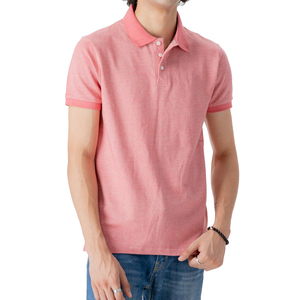 Camiseta de Manga Corta Rosa para Hombre, Spandex/Algodón, Casual, Color Sólido, Estampada, Transpirable, Tejido Jersey, Estilo Liso Teñido - Product Image 5