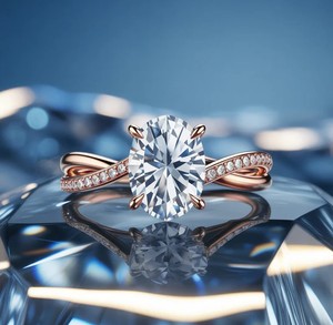 Anillo de Lujo de Plata de Ley con Moissanita de Corte Ovalado y Baño de Oro de 18K para Boda, Compromiso o Fiesta - Product Image 5