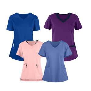 HAUTE QUALITÉ uniforme d'infirmière moderne gommage de soins de santé cliniques hospitaliers convient aux manches courtes très doux DESIGN PERSONNALISÉ-Échantillon gratuit - Product Image 1